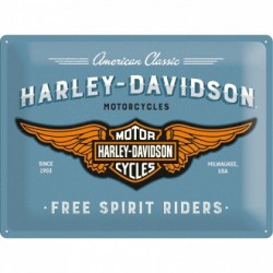 Placa metalica - Harley Davidson Free Spirit - 30x40 cm